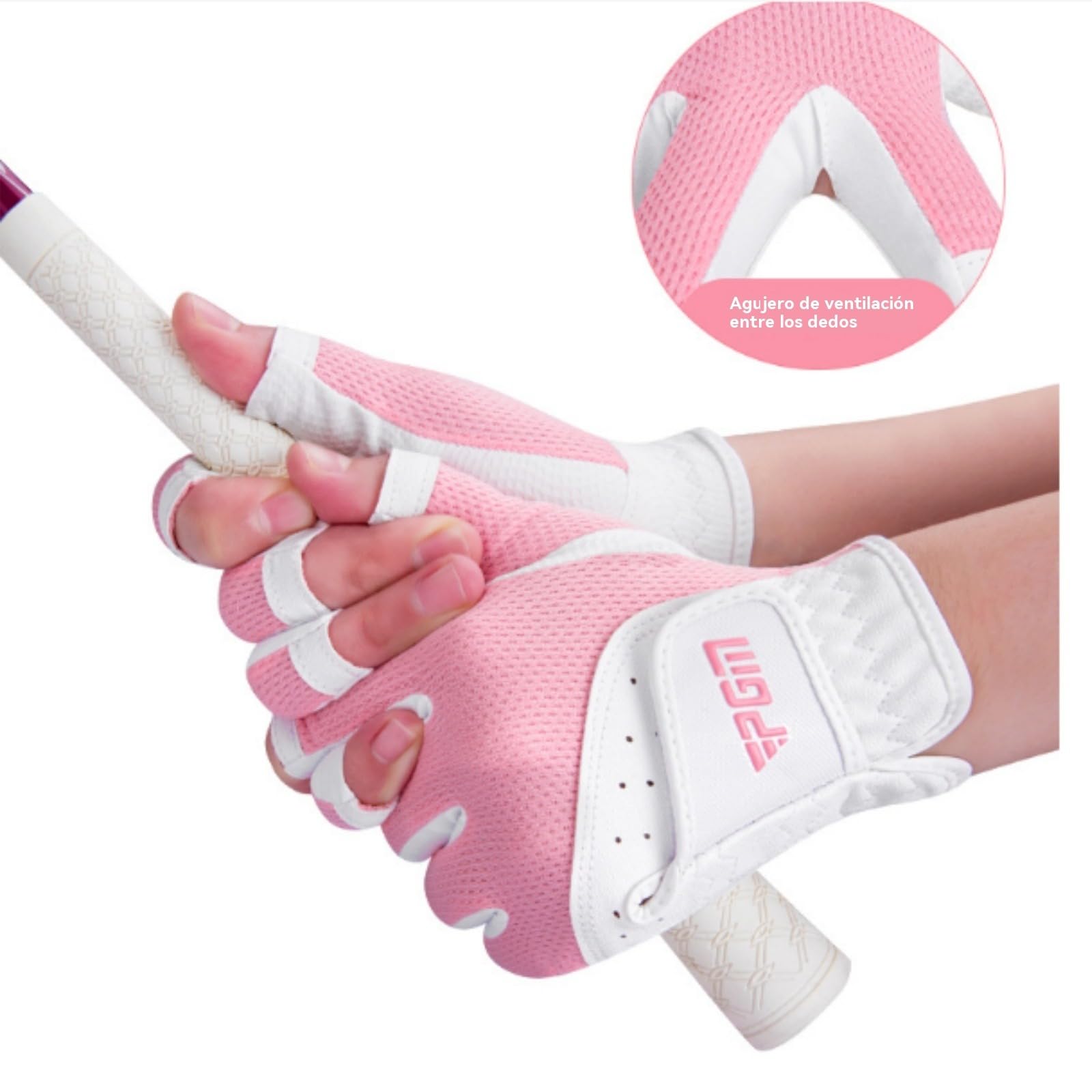 Guante Golf, Guantes de Golf Abiertos for Mujer, Cubierta Protectora Solar de Malla Transpirable for Mano Izquierda y Derecha, Verano, 1 par Guantes Golf
