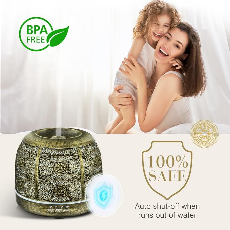ARVIDSSON 500ml Diffusers for Essential Oils, Metal Essential Oil Diffuser for Large Room, Ultrasonic Aromatherapy Diffuser for Home