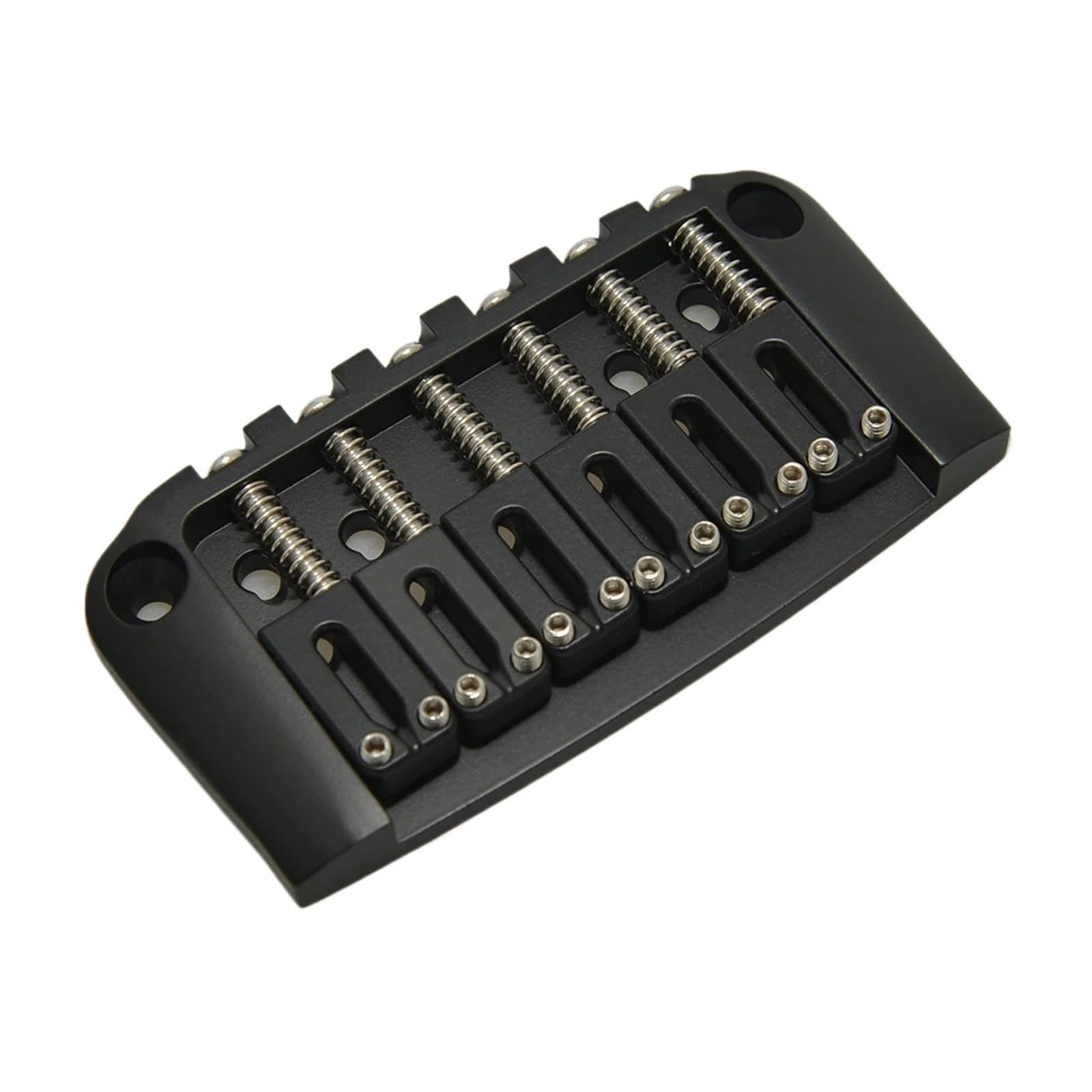 Ponte per chitarra elettrica 6 corde lavorato CNC per Ibby HM | Ponte in metallo cromo nero, corpo unico ambidestro con sellette preangolate(Black 10.8mm)