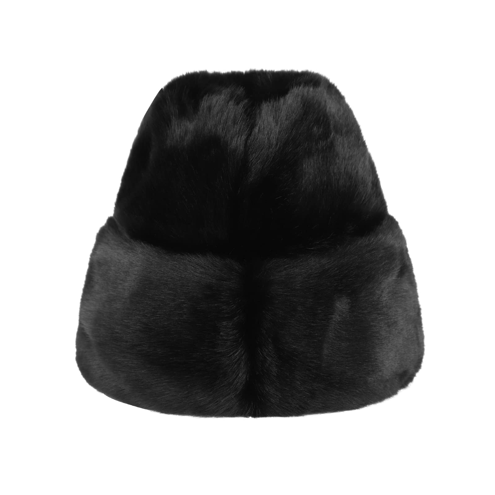 Faux Fur Russian Bomber Hat Women Men Ushanka Hat Trooper Trapper Hat Thicken Balaclava Hat Cossack Winter Knitted Beanie Cap for Skiing Skating Outdoor Sports