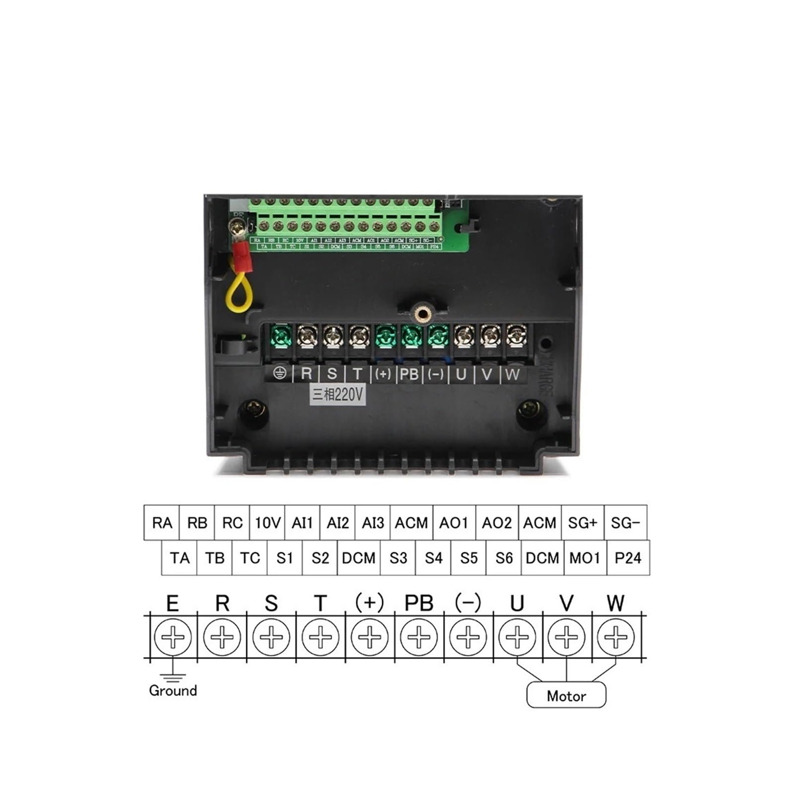 Inverter vettoriale da 3,7 kW 220 V/380 V, controllo inverter di frequenza da 15 A, azionamento a frequenza variabile, uscita trifase(220v)