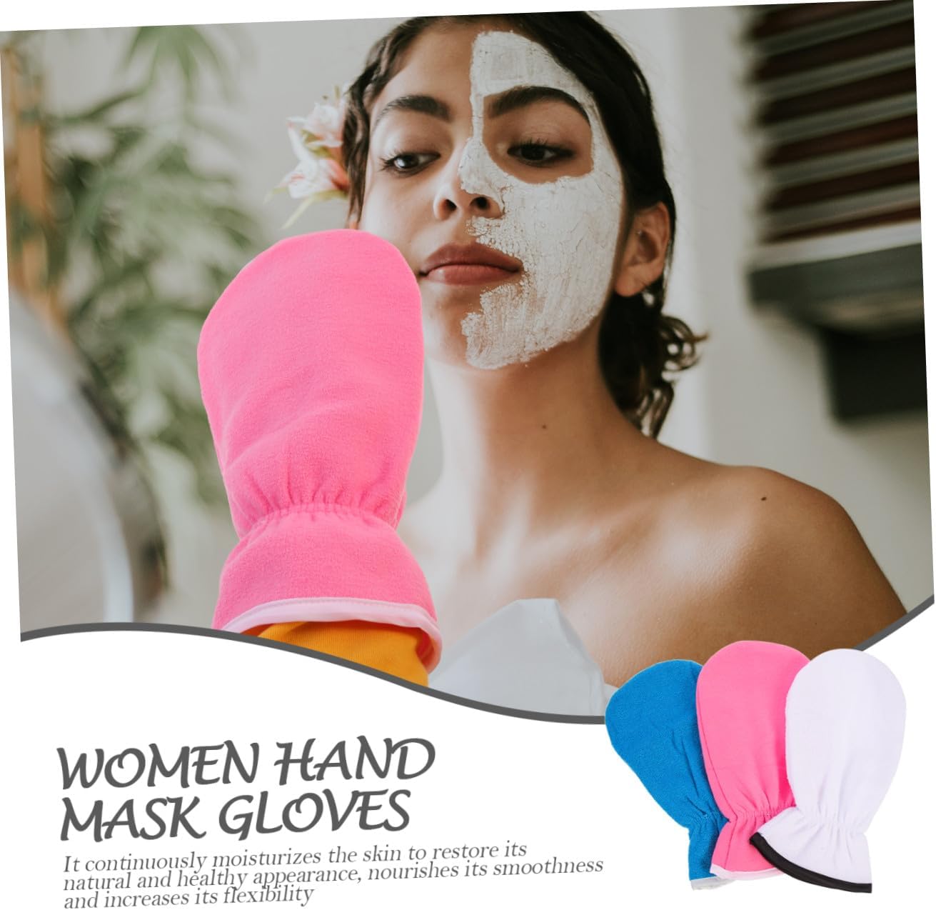 3 Pairs Paraffin Wax Hand Care Mittens Moisturizing Thermal Gloves for Hand Wellness Household with Elastic