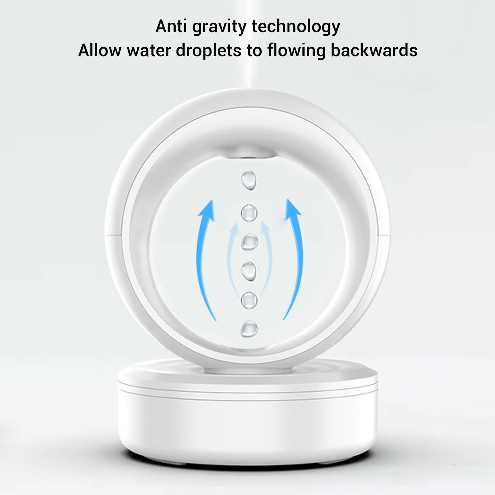Humidificador Antigravedad de 680 Ml, Humidificador de Niebla Grande, Goteo de Agua Ultrasónico, Difusor de Aromaterapia de Niebla Fría, Humidificador de Gotas de Agua Flotante,