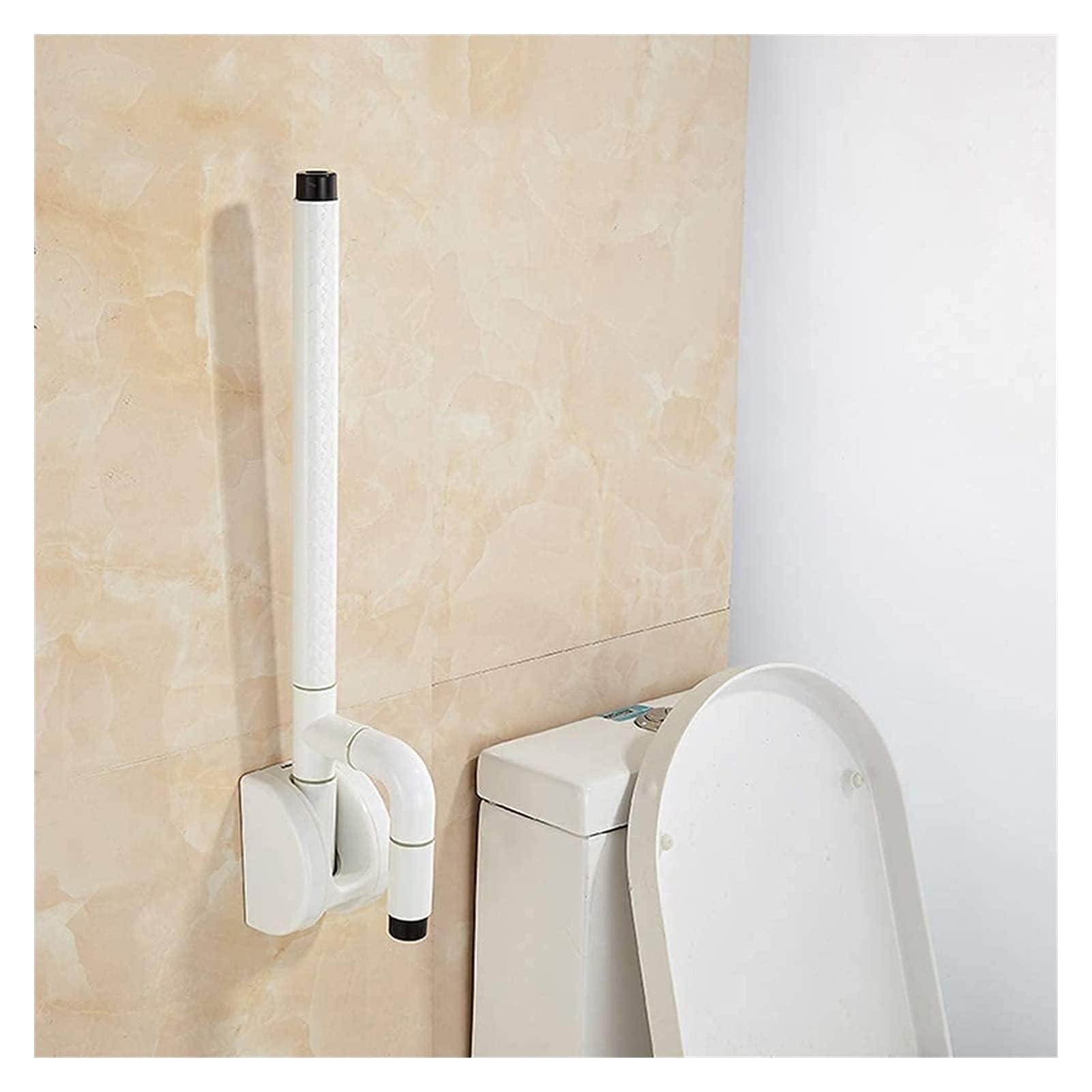 Bracciolo con Design a Ritorno Automatico, corrimano di Sicurezza per WC da 23,6 Pollici, Barra di Supporto Ribaltabile per Bagno con Impugnatura Antiscivolo Testurizzata, corriman
