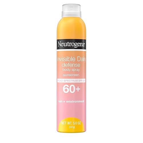 Neutrogena Invisible Daily Defense - Protector solar corporal en aerosol, amplio espectro SPF 60+, libre de oxibenzona y resistente al agua,