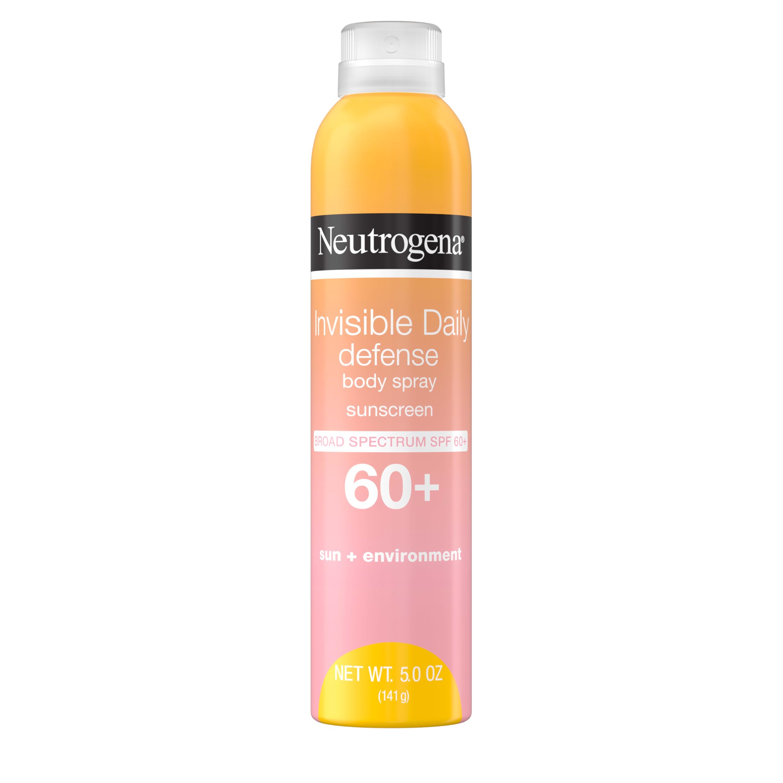 Neutrogena Invisible Daily Defense Body Sunscreen Spray, Broad Spectrum SPF 60+, Oxybenzone-Free & Water-Resistant, Sun & Environmental Aggressor