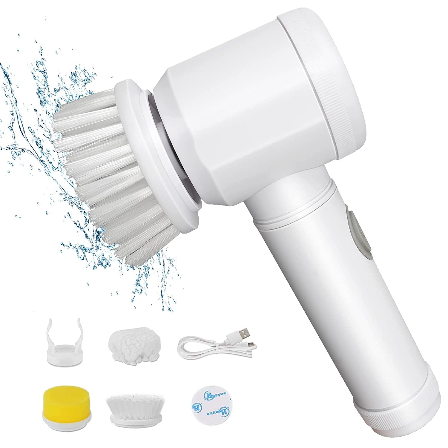 Electric Cleaning Brush Scrubber,Electric Spin Scrubber with 3 Brush Heads,Buffer Polisher,for Bathroom, Shower, Tub, Kitchen Stove,Floor,car (White) (B0BW186JF6) Amazon Price History, Amazon Price Tracker