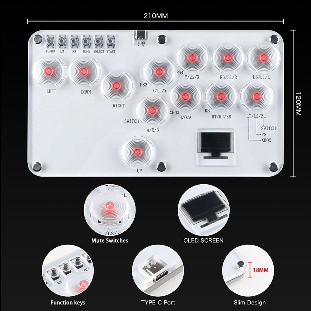 Leverless per arcade Migliora la tua esperienza di gioco con Hot Swap Support Fighting Game Keyboard per PC Switch per ps4