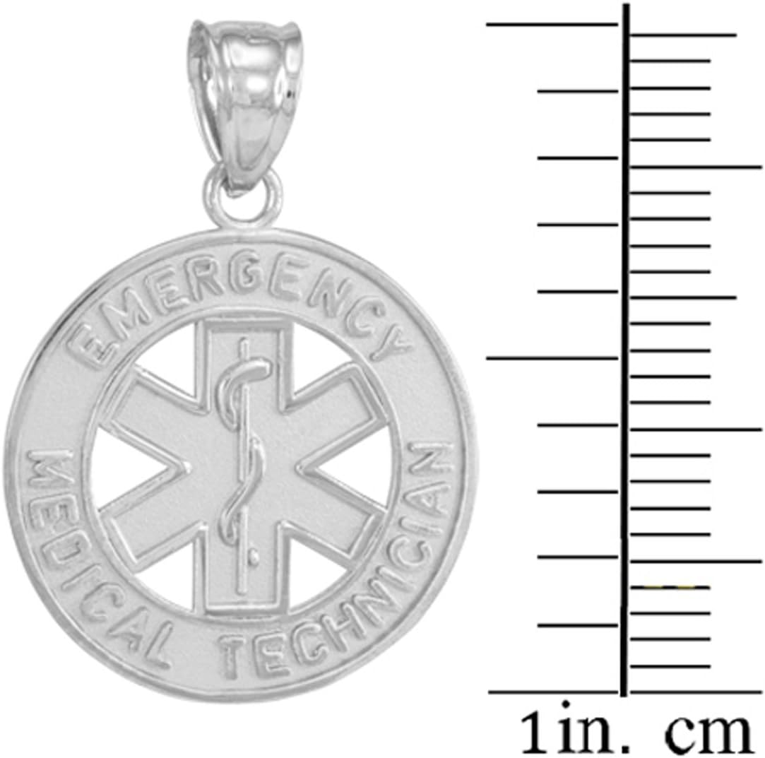 Claddagh Gold 925 Sterling Silver EMT Charm Emergency Medical Technician Star of Life Pendant