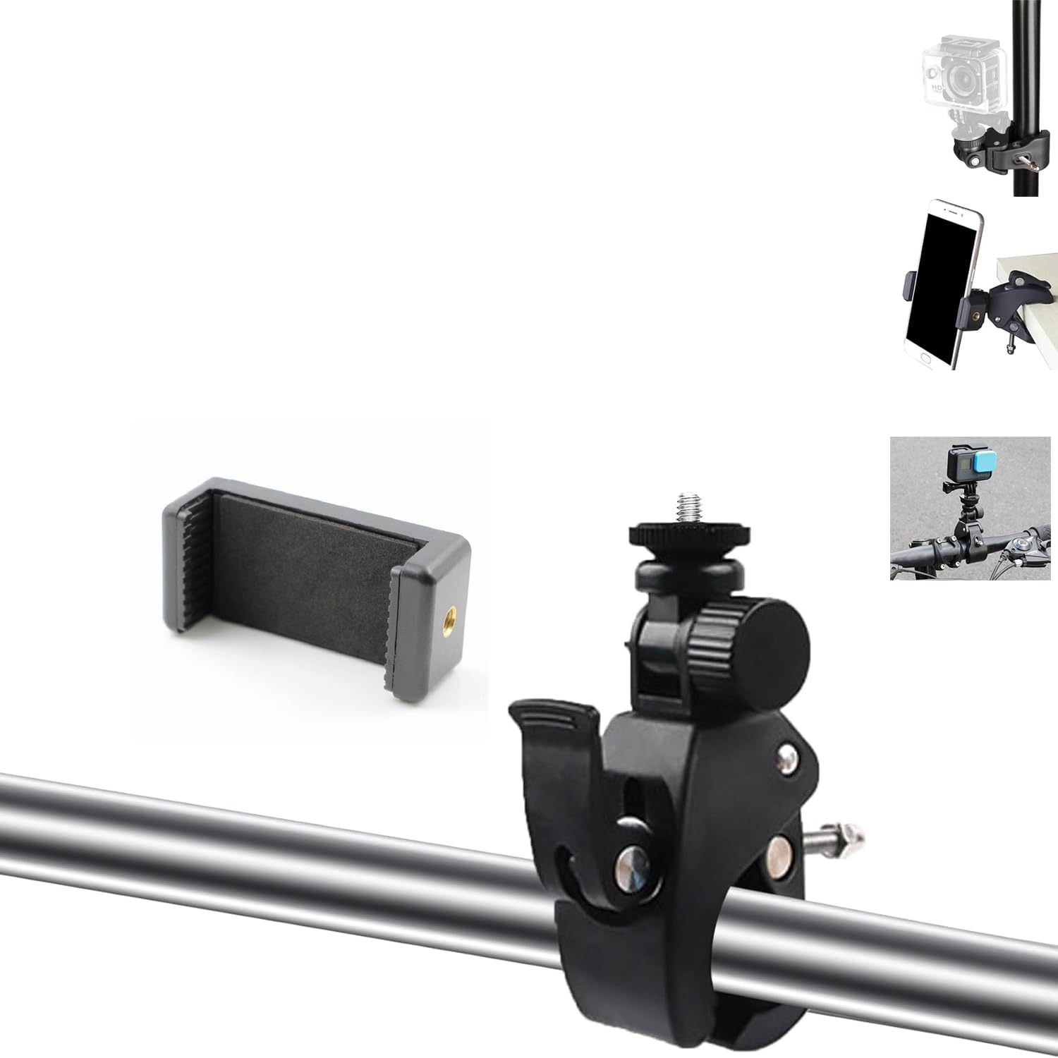 ADZOY Premium Super Clamp Camera Mount Clamp with 360° Rotation, Bike/Bicycle/Motorcycle Handlebar Mount for Insta360/GoPro/AKASO/DJI Osmo Action Cameras, DSLR/Cameras/Lights Pole Tube Mount (B0D4VYD6SY) Amazon Price History, Amazon Price Tracker