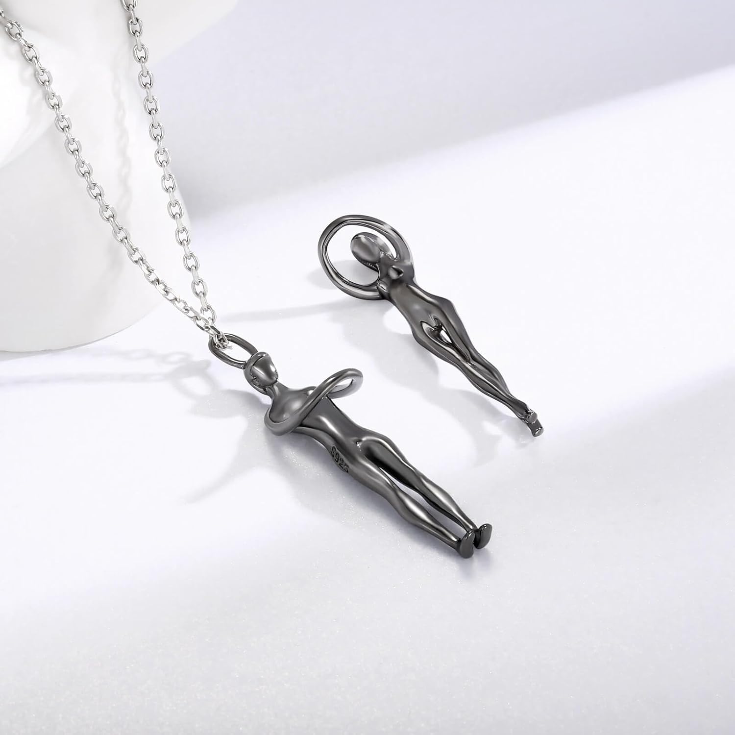 Sariel Valentine's Day Gift Necklaces for Women Hug Necklace for Women Wife Girlfriend 925 Sterling Silver Man and Woman Hugging Necklace Couples Jewelry Gifts - Image 3