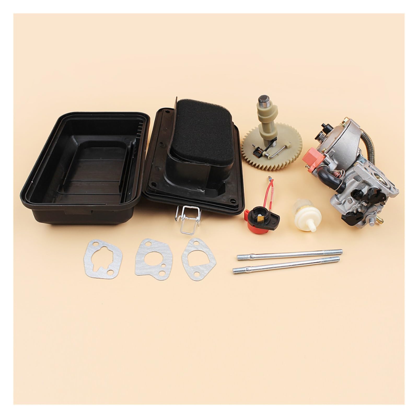 1 Juego de perno de carburador de Gas, carcasa de filtro de aire, Kit de árbol de levas apto for GX160 GX200 168F 5.5HP 6.5HP, piezas de generador de gasolina de motor