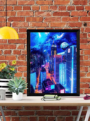 Hqhyzc Modern Urban Neon Poster Canvas Wall Art Decor Preppy Night City Wall Decor Poster Hd Print Painting For Living Room,Home Bedroom Playroom Decor (Set Of 6) Unframed, 8X10In, Unframed #TOP4
