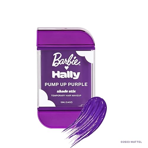 Miniatura 7 de Barbie x Hally - Tinte temporal para el cabello para niños, incluye lápiz de sombra púrpura + gemas para el cabello, color de cabello lavable en un