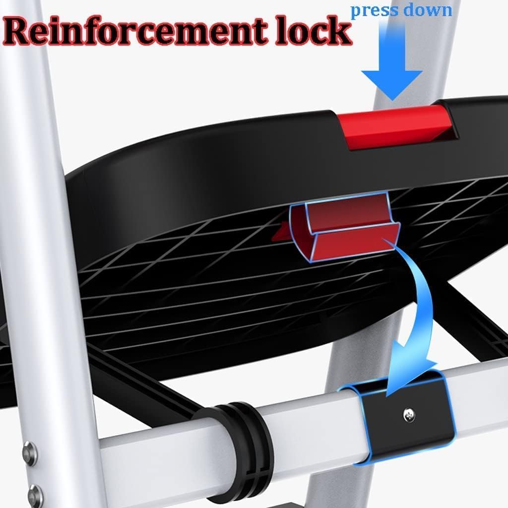 Step Ladder Lightweight 4-Step Ladders with Wide Pedals Portable Aluminum Folding Ladder Home Folding Ladder Telescopic Ladder