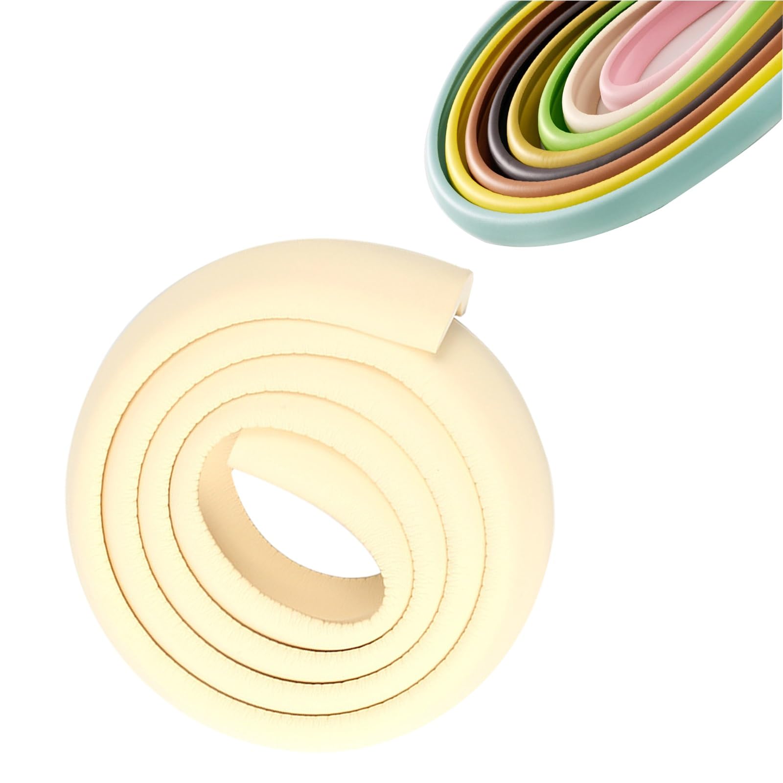 Protector de Borde de Esquina - Tira de protección del Parachoques de Seguridad a Prueba de Espuma - Autoadhesivo Protector de Borde Lavable en Colores Vibrantes(Beige,20M)