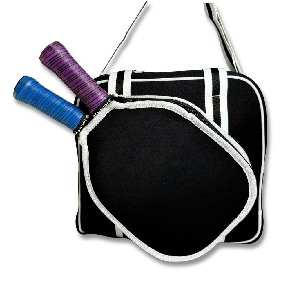 The Tie Hub Black Neoprene Pickleball Bag with Paddle Holder and Adjustable Shoulder Strap Sport Tote for Men and Women-image-14