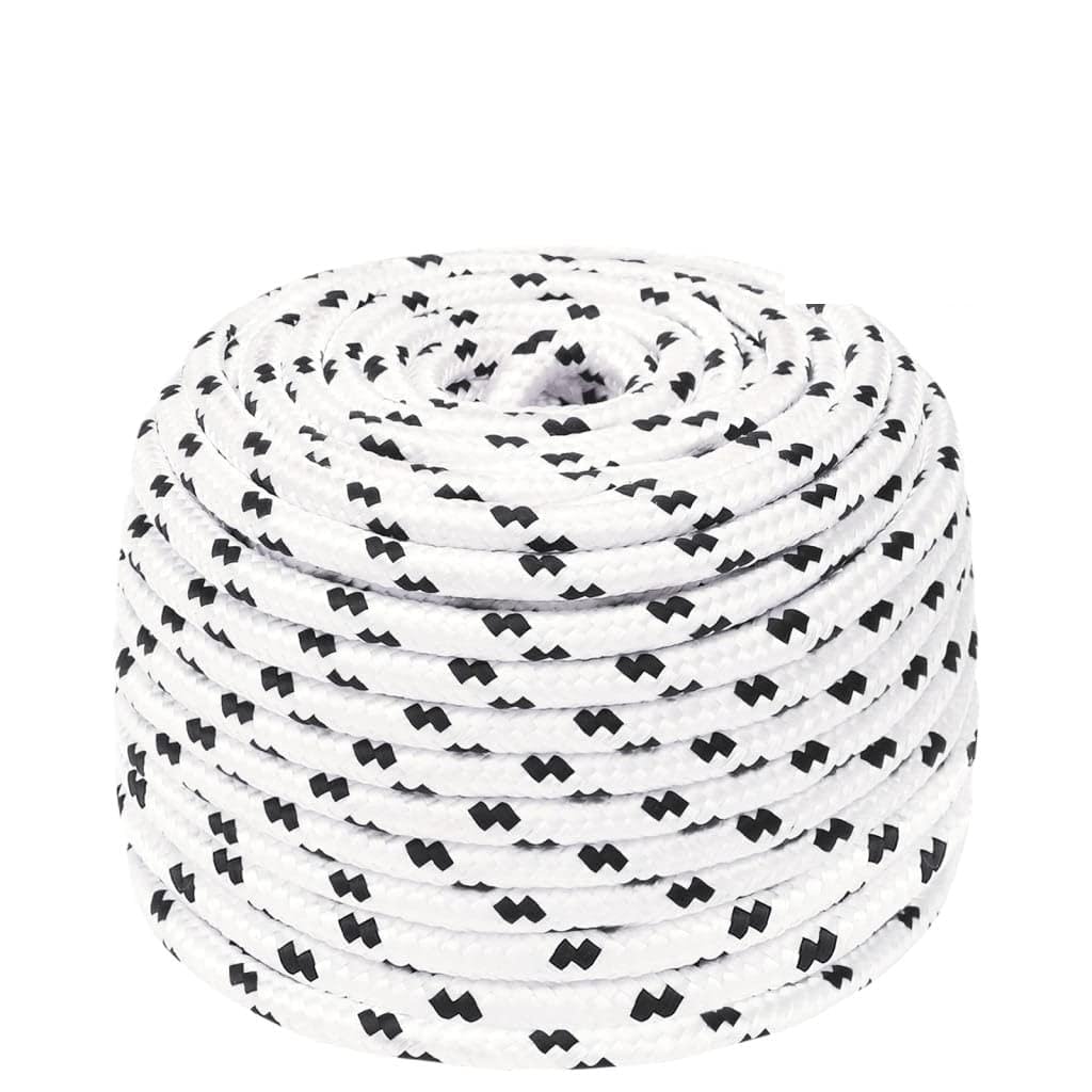 Arbeitsseil Weiß 10 mm 100 m Polyester geflochtenes Dickes Seil mit hoher Bruchfestigkeit 1300 kg für Garten Werkstatt und Deko, vielseitiges Tau Seil für Innen und Außen