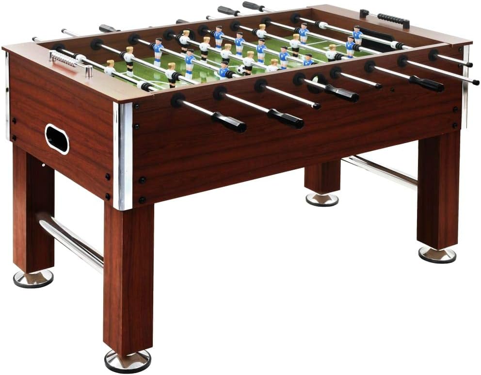 Tidyard Futbolín de MDF Acero 60 kg marrón 140x74,5x87,5 cm,Patas Ajustables