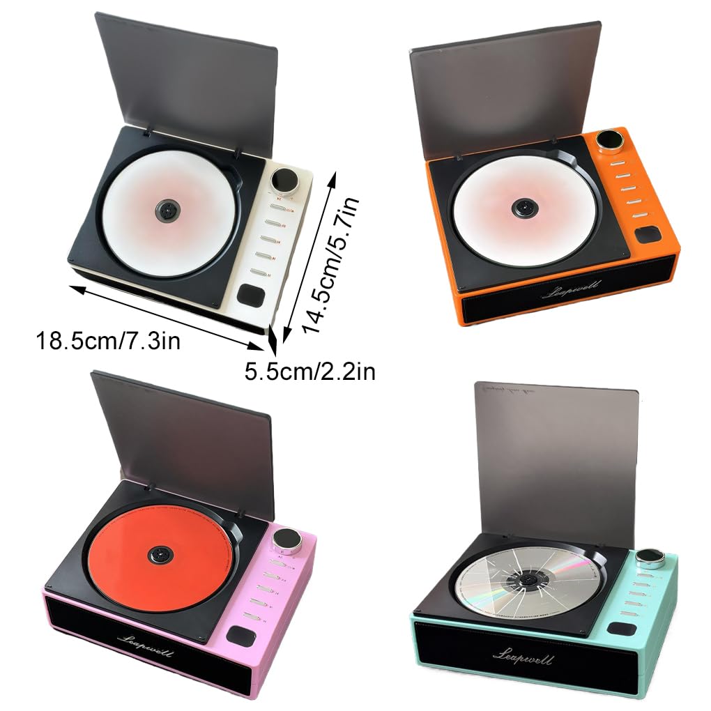 Lecteur CD avec Haut-parleurs Hi-FI Portable et Petit Lecteur baladeur CD ABS comme Vieux, Orange
