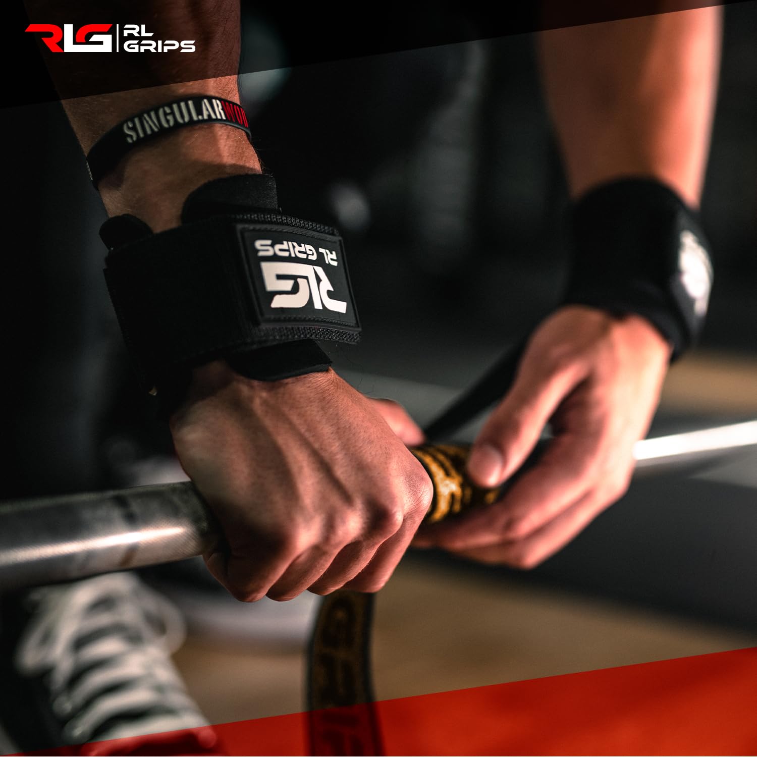 RL Grips® Straps Gym with Wrist Wraps for Weightlifting and Powerlifting, Grip Straps for Back with Wrist Protection - Image 2
