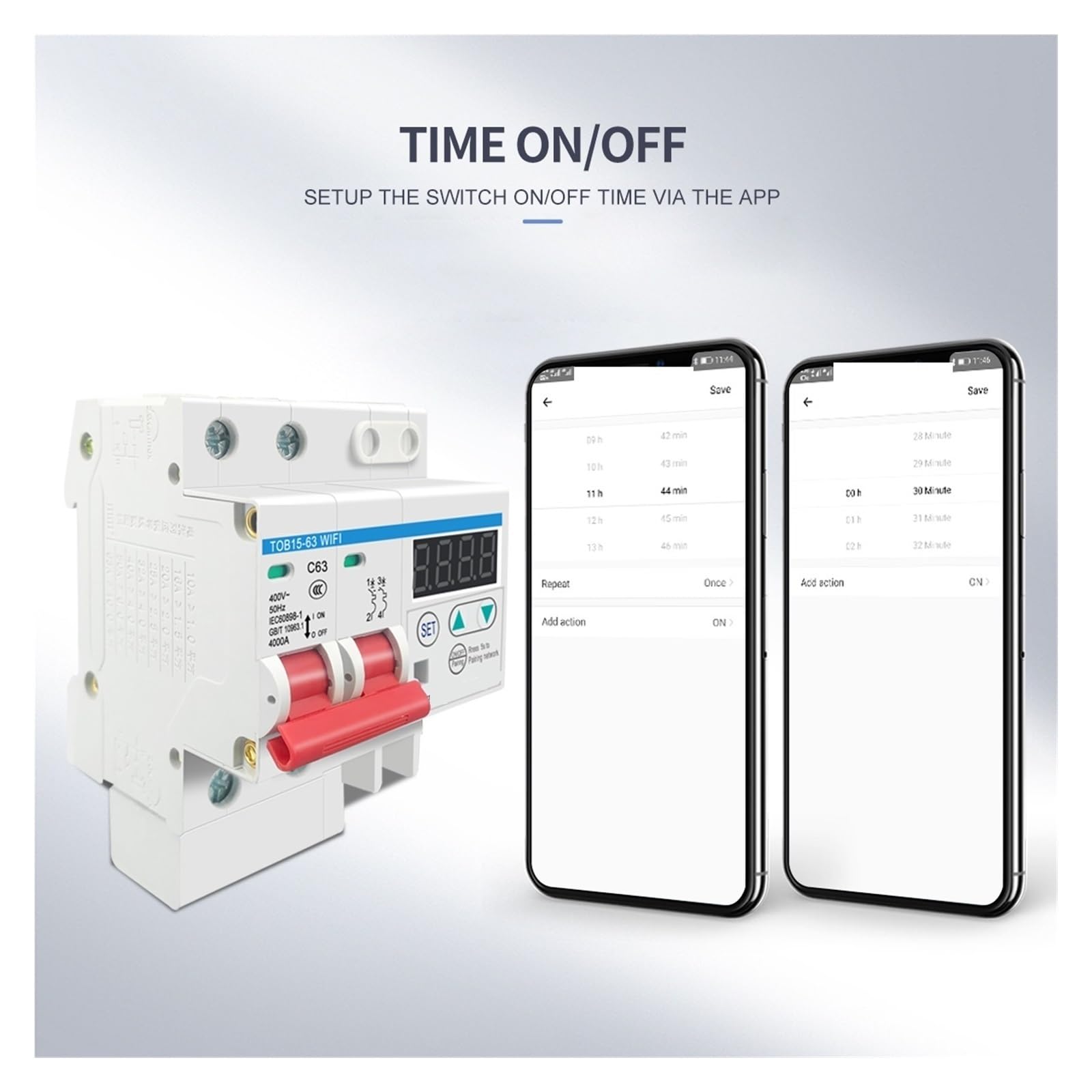Télécommande De Commutateur Intelligent De Disjoncteur De Rail DIN WiFi par avec Écran LCD De Protection De Courant De Surtension Et De sous-Tension Surveillance de la consommation d'énergie