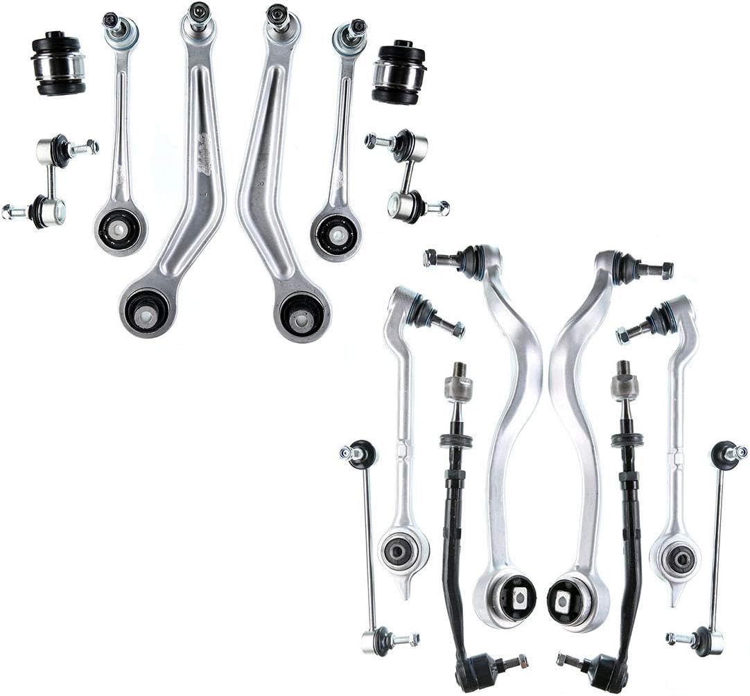 A-Premium Control Arm Assembly Compatible with BMW E39 525tds 525d 525i 528i 530d 530i Front and Rear 16-PC Set