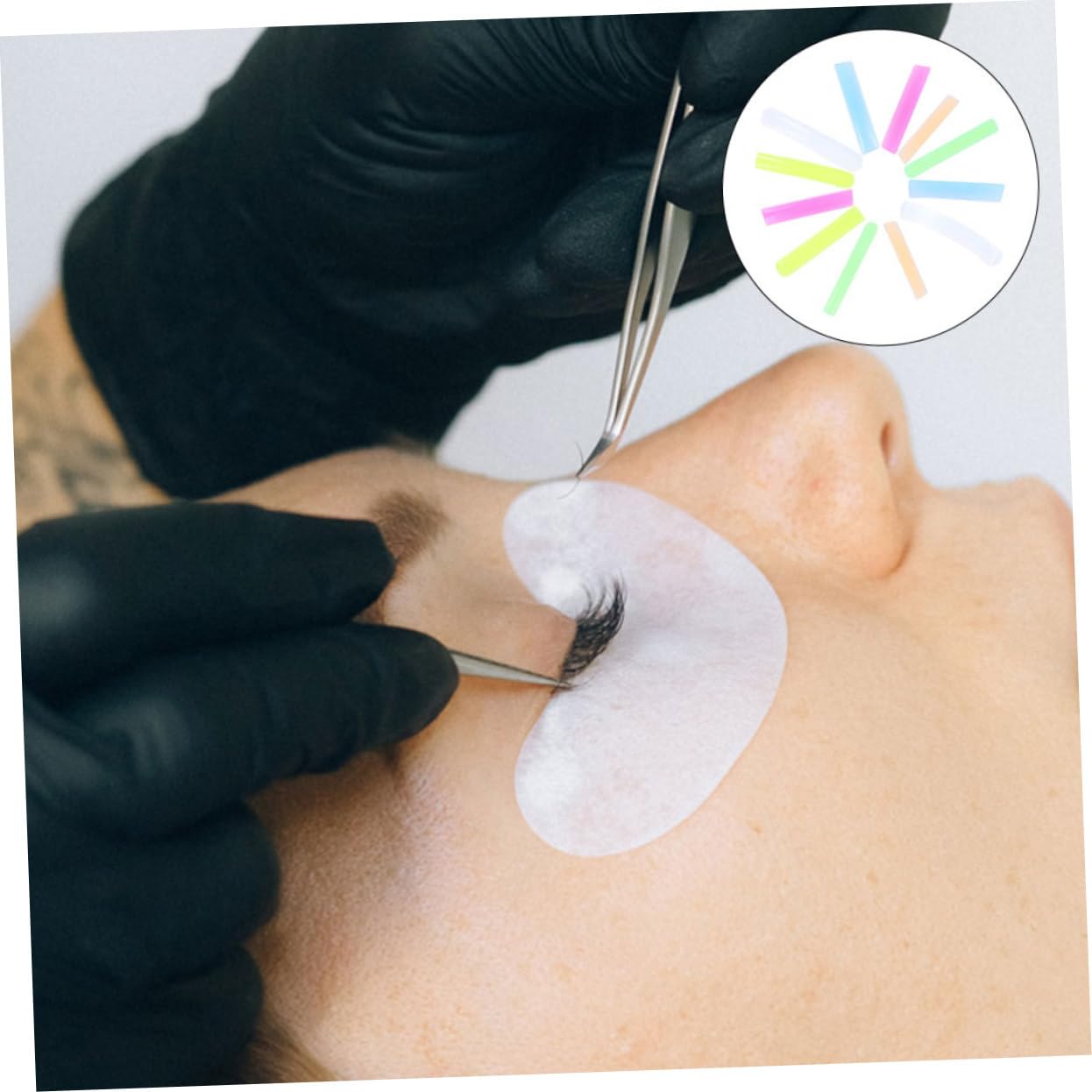 FRCOLOR 72pares Almohadillas De Silicona Para Permanentes De Pestañas Herramienta Auxiliar Para Levantamiento De Pestañas Diseño Curvado Compatible Formas De Ojos