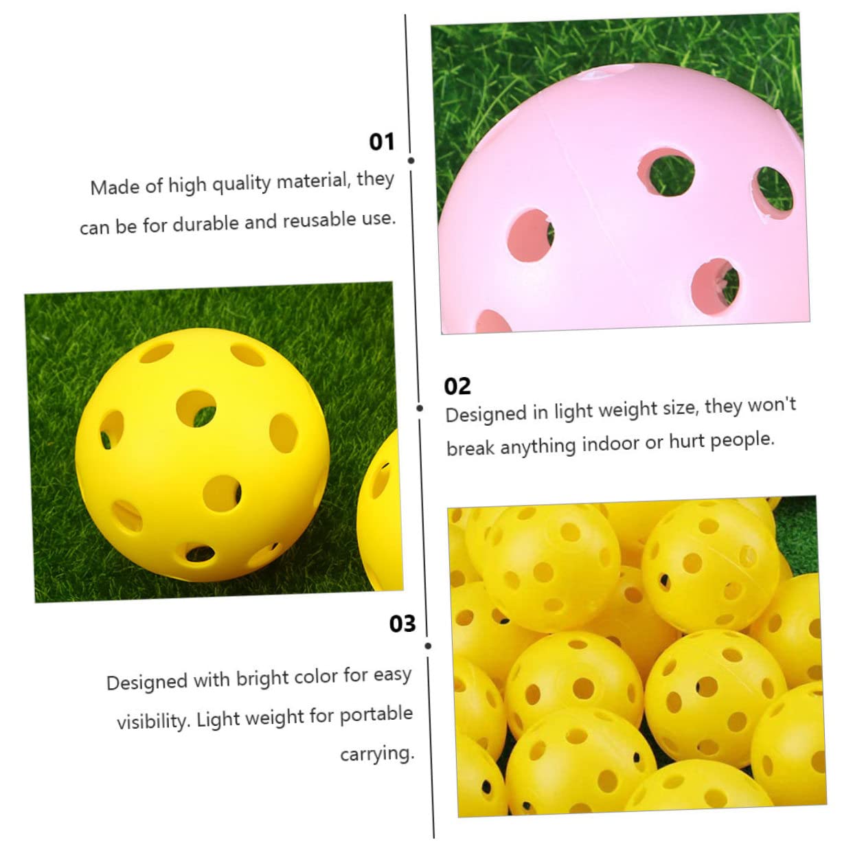 YARNOW 100 Piezas De Pelota De Golf Poste De Empuje De Golf Huecas De Entrenamiento De Práctica para Niños Entrenamiento De Golpe Hueco De Práctica