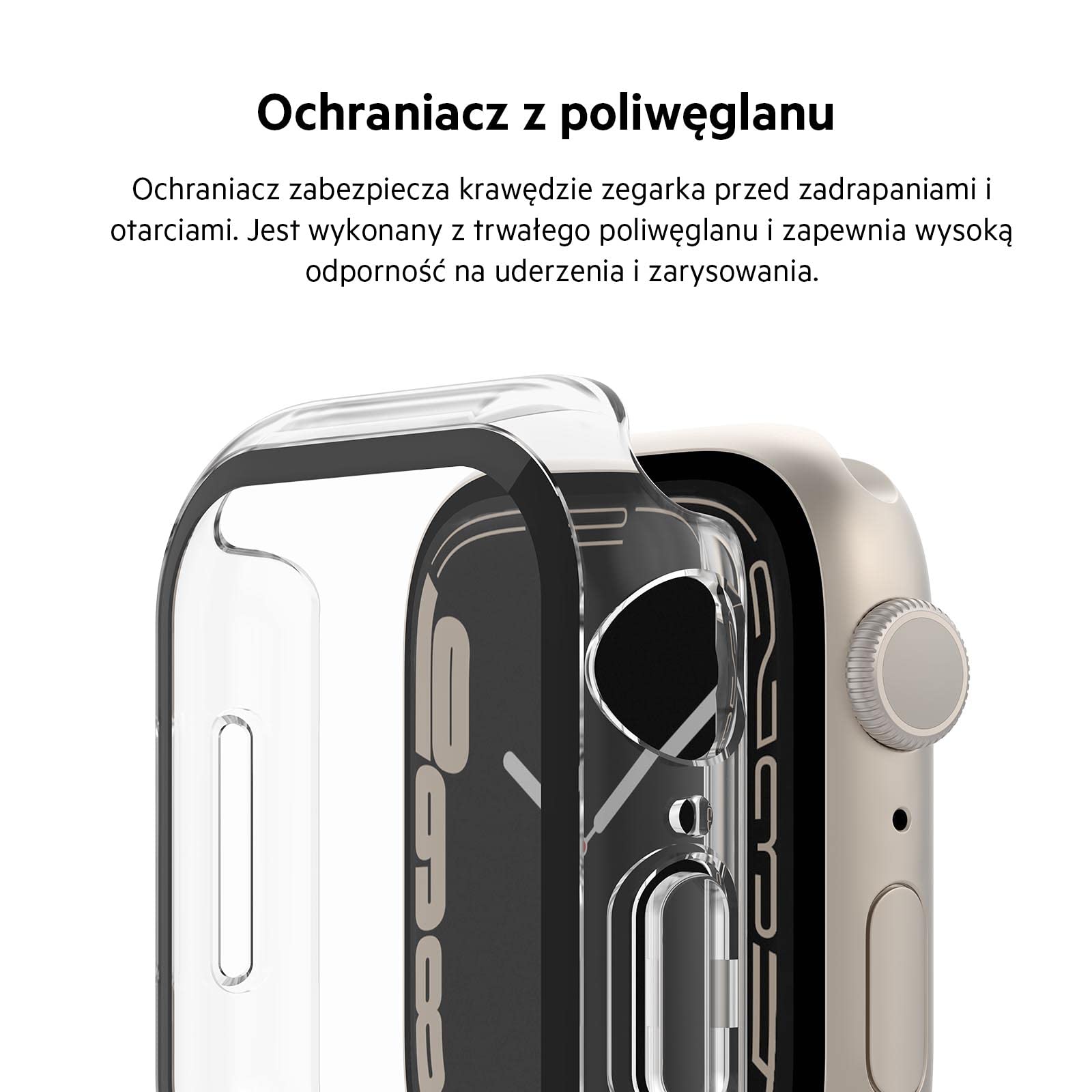 Etui z ochraniaczem Belkin ScreenForce do Apple Watch 40mm, 41mm serii 8, SE, 7, 6, 5, 4, z wbudowaną osłoną ekranu ze szkła hartowanego, odporne na zarysowania i łatwe do założenia – przezroczyste