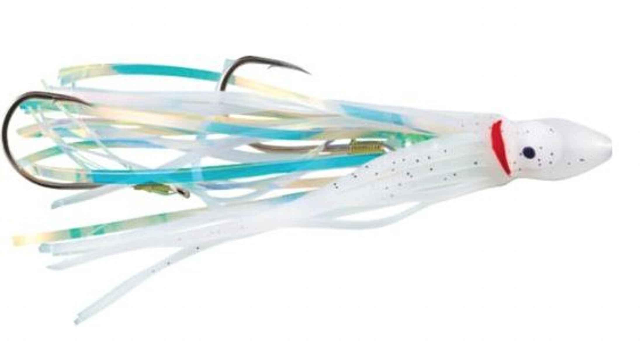 P-Line Rigged Squid Skirt, White, 4.5