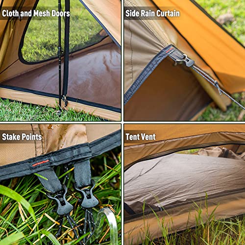 Carpa Hot Tent STOVEHUT 70 con 2 postes y 2 postes de lona miniatura 6