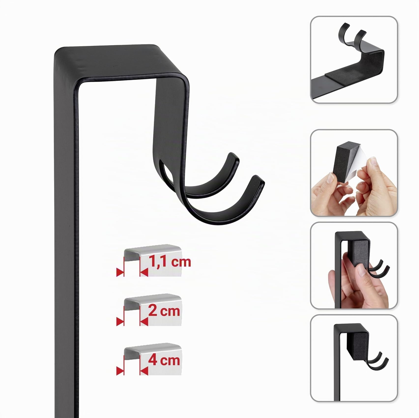 Wenko Mensola Doccia MOD. Bribano Uno portaoggetti sospeso Acciaio Inox Nero Opaco antiruggine per Box Doccia Montaggio Facile 23x44,5x18 cm