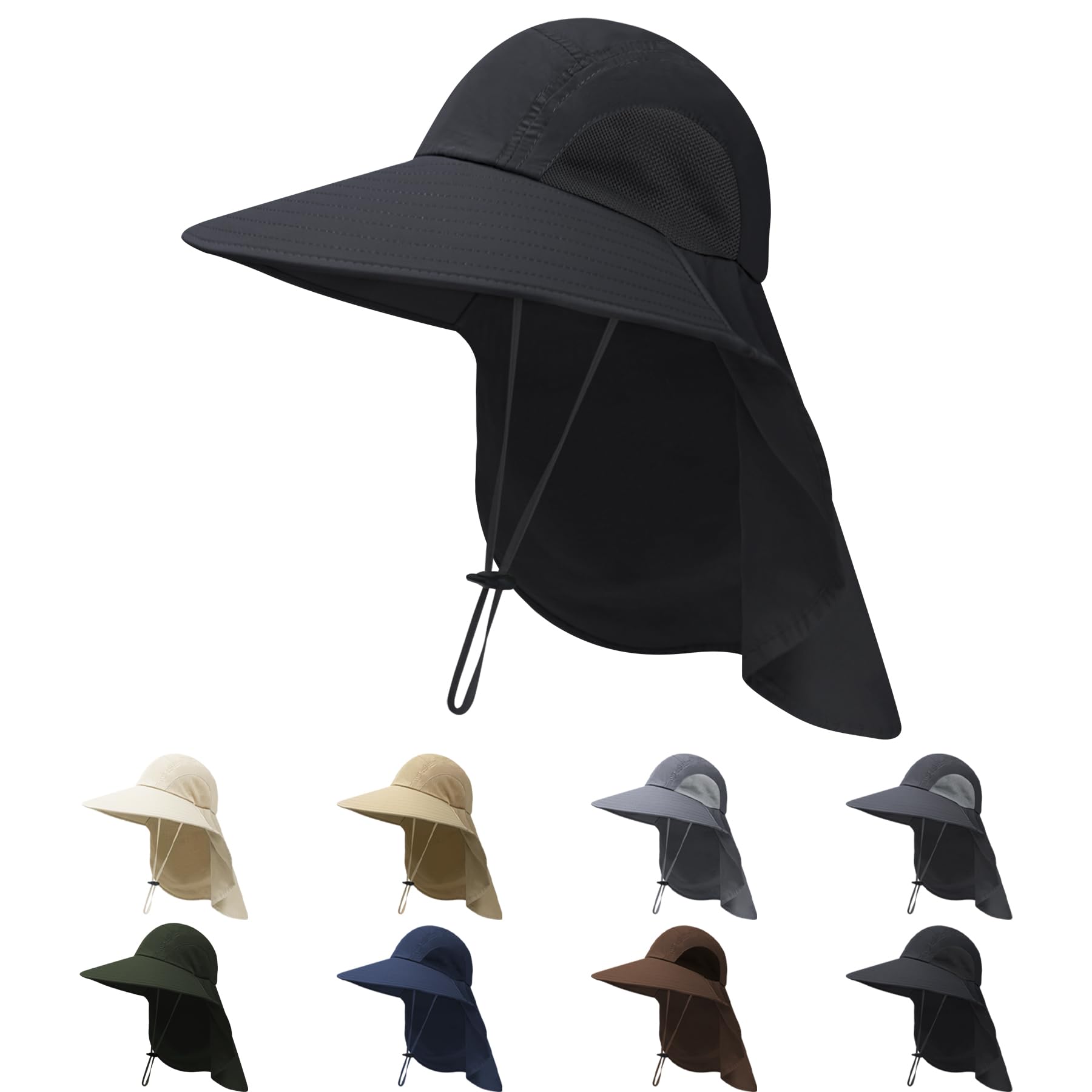 NPQQUAN Sun Hats for Men Women with Neck Flap UPF 50+ UV Protection