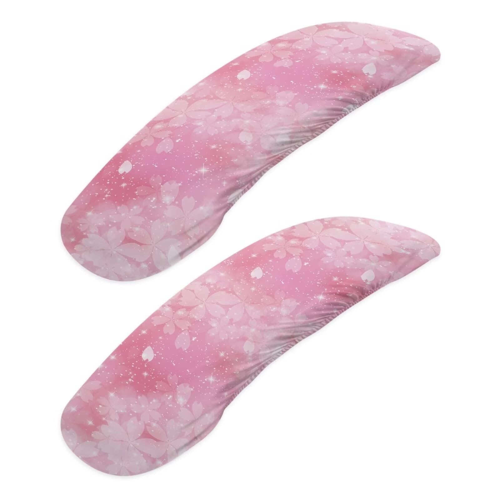 Wanzuoeng Cherry Blossom Gaming Chair Arm Rest Covers, 2 Pcs Floral Office Chair Arms Slipcovers with Elastic Band, Comfy Stretchable Polyester Office
