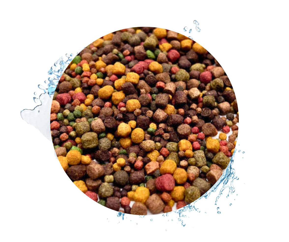 Warnick's Fischfutter Koifutter 8-Sorten-Mix 3-6 mm - 15 kg | Fischfutter für Koi & Zierfische - Schwimmfähig & gut verdaulich - Farbverstärkend mit Spirulina