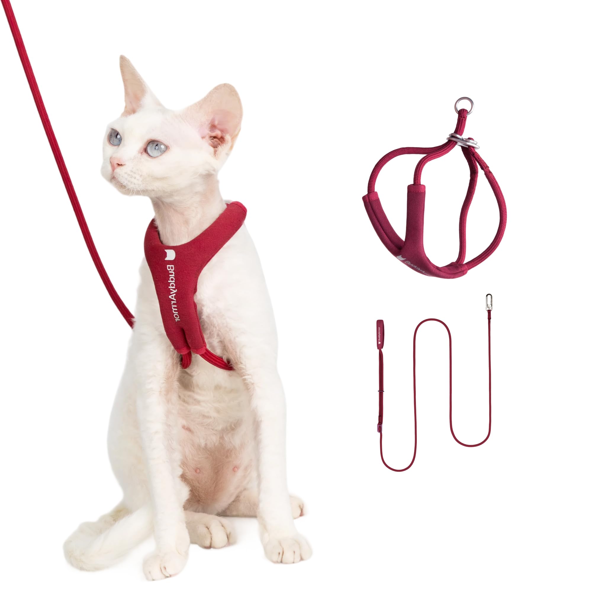 Juego de arnés y correa para gatos, a prueba de escapes, arnés para gatos en forma de Y, ajustable, antiestrangulamiento, chaleco acolchado suave, arnés manos libres, correa y arnés para