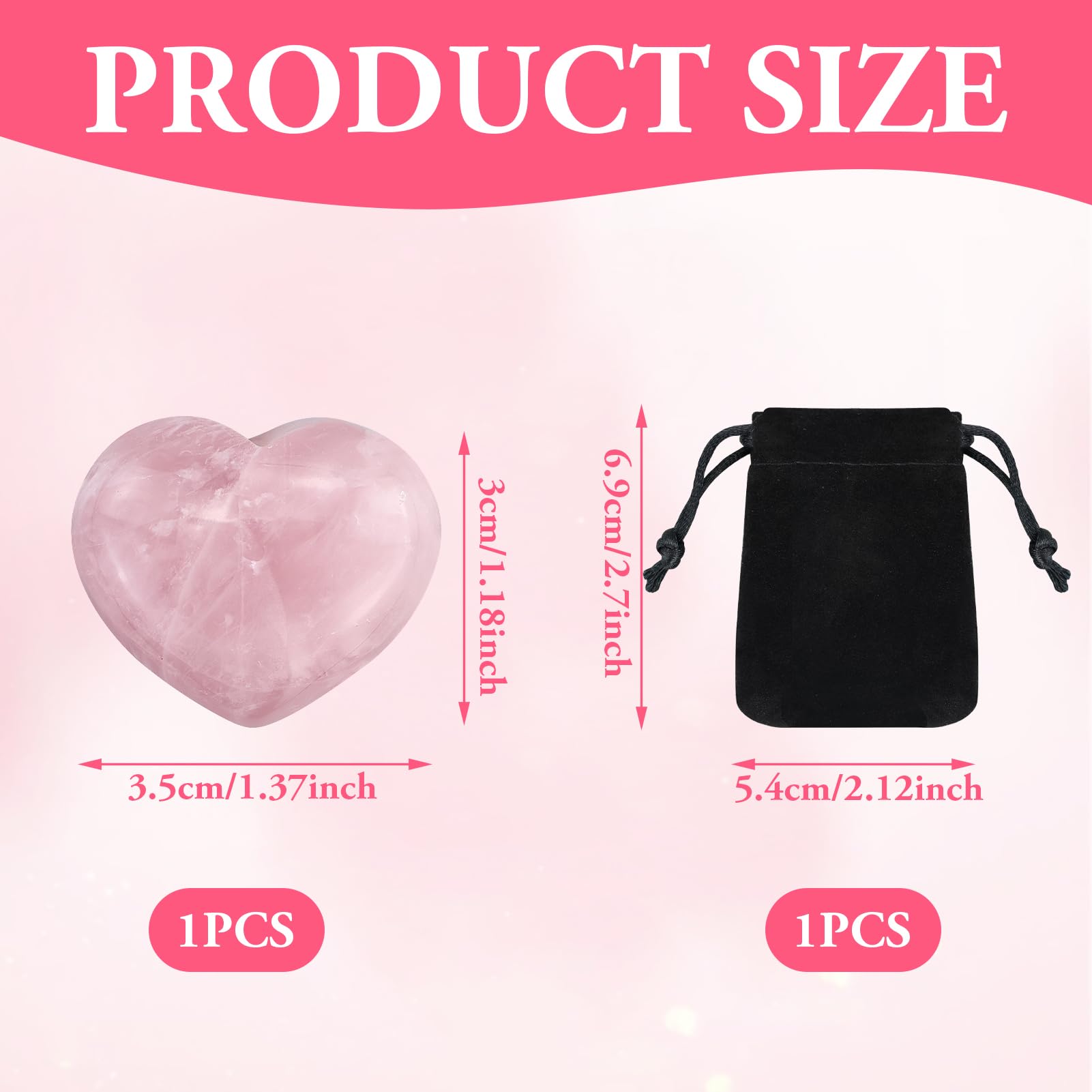 Cristallo Di Quarzo Rosa A Forma Di Cuore - 40mm, Pietra Curativa Per Amore E Relax - Foto 9