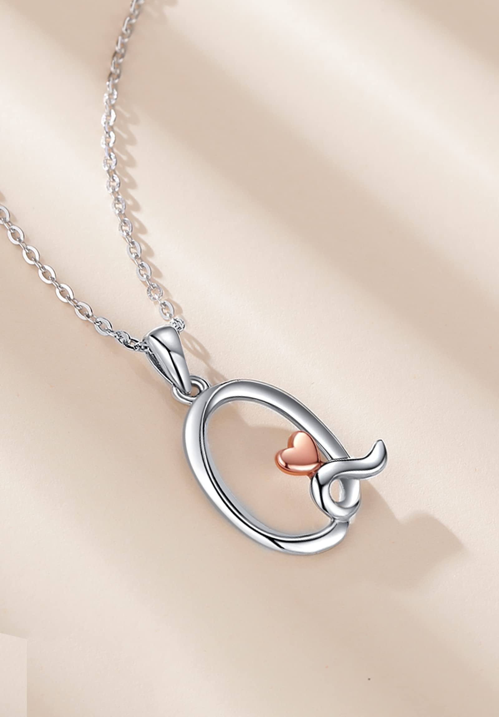 CELESTIA Donna Collana con Iniziale Nome Argent Sterling 925 Ciondolo Cuore Lettera A~Z Gioielli Personalizzato Regali Donne Fidanzata Figlia Compleanno Natale