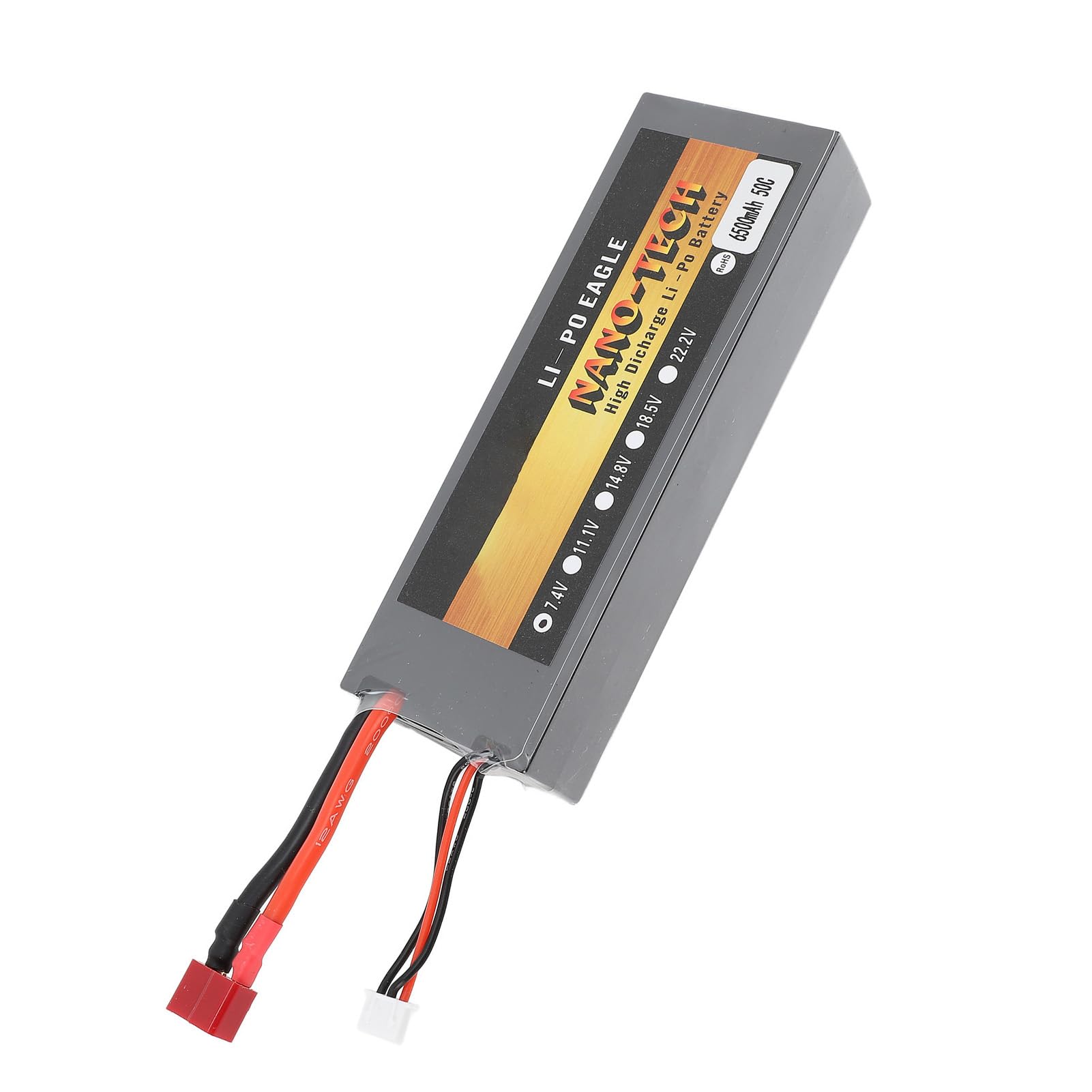 RC-Car-Lithiumbatterie, 7,4 V, 6500 MAh, Hartschalenkoffer