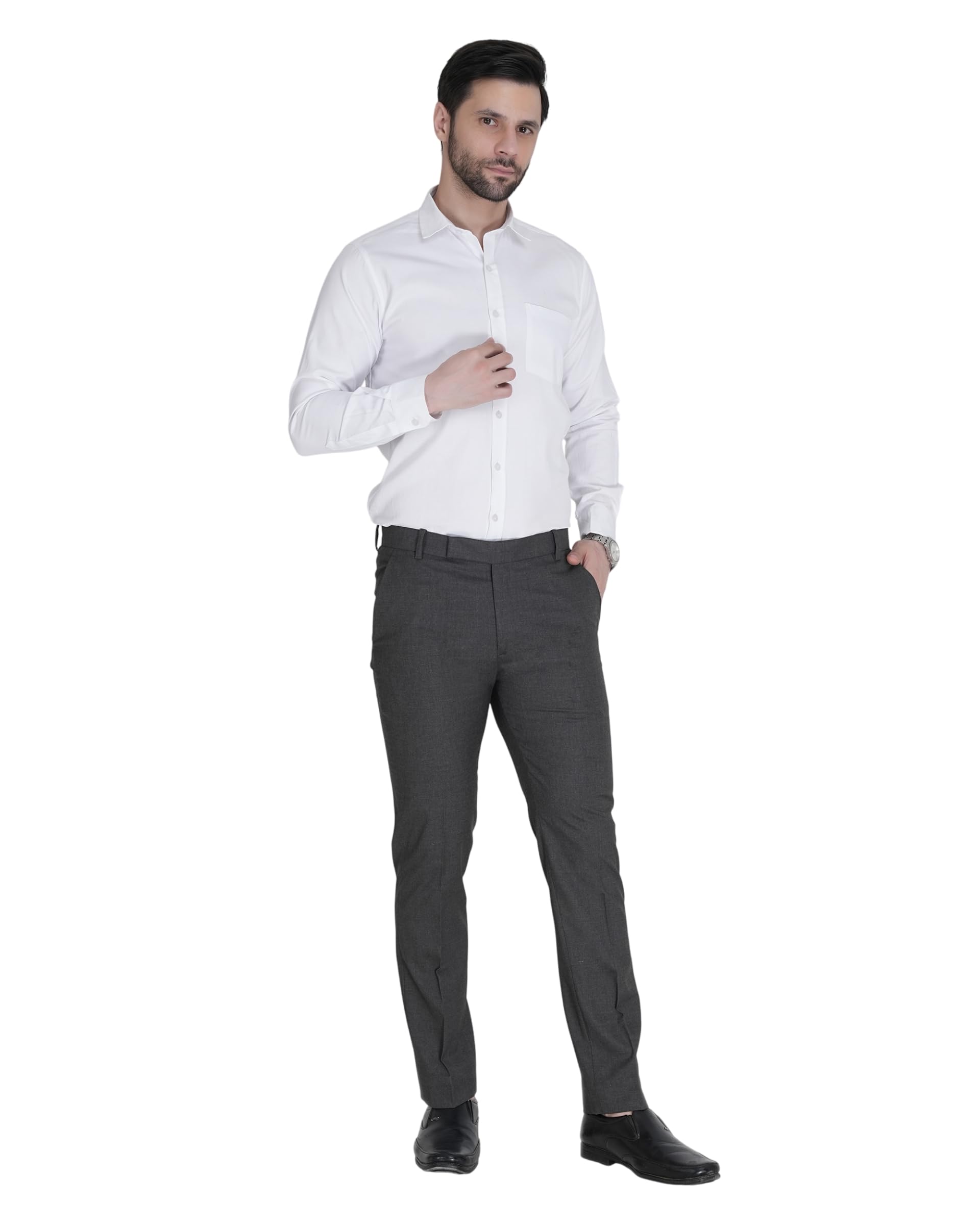 Men's Formal Trousers for Office and Business Wear | Regular Fit | Solid Polyester Viscose Lycra Pants Suitable for Gatherings Functions Weddings and Conferences | Grey-picture-20