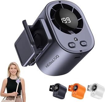 2026 Car Clip on Air Conditioner Fan with LED Display, Upgraded 360 Rotation Portable Cooling Unit for Vehicle Vent, USB Rechargeable Battery Mini Personal Cold Wind Blower and Clamp