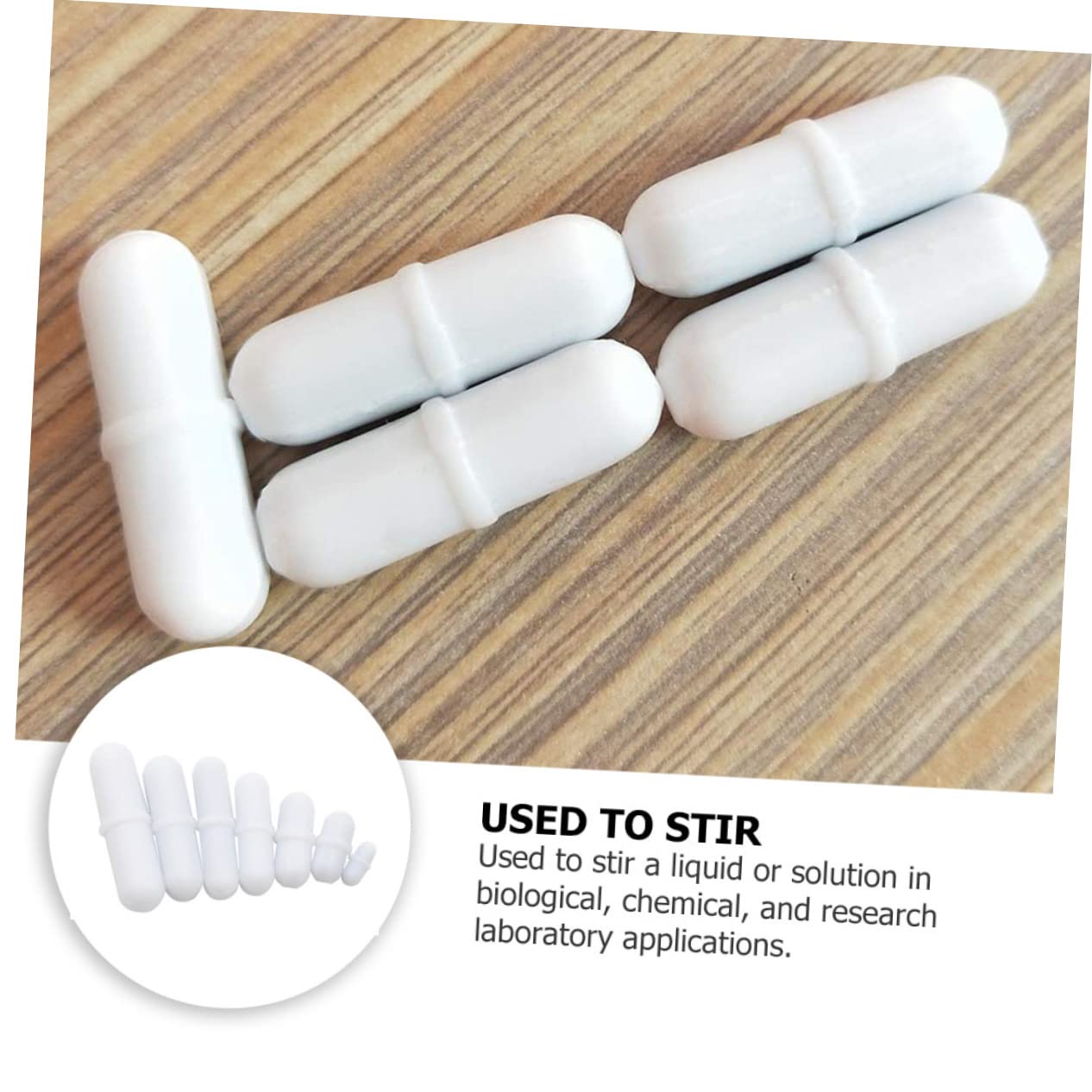 iplusmile 25Pcs Ancoretta Magnetica Bar Agitatore Magnetico Laboratorio Chimico Mescolando Barra Rotante Biologico Agitatore Magnetico Asta Bianco