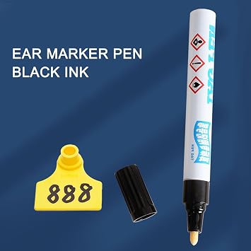 Ear Tag Farm Marking Pen, Agricultural Permanent Markers Livestock Ear Tag Pen for Pigs Sheep Cattle