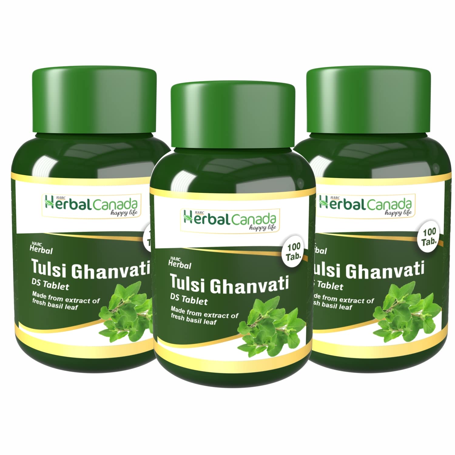 Harc Herbal Canada Tulsi Ghanvati Tablets | Supports Immunity Boost | 100 Vegetarian Tablets | Pack of 3-image-38