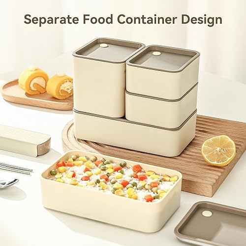 Miniatura 9 de YBOBK HOME Lonchera Bento para adultos, apilables, contenedores de comida japonesa, a prueba de fugas, con bolsa, apto para microondas y lavavajillas
