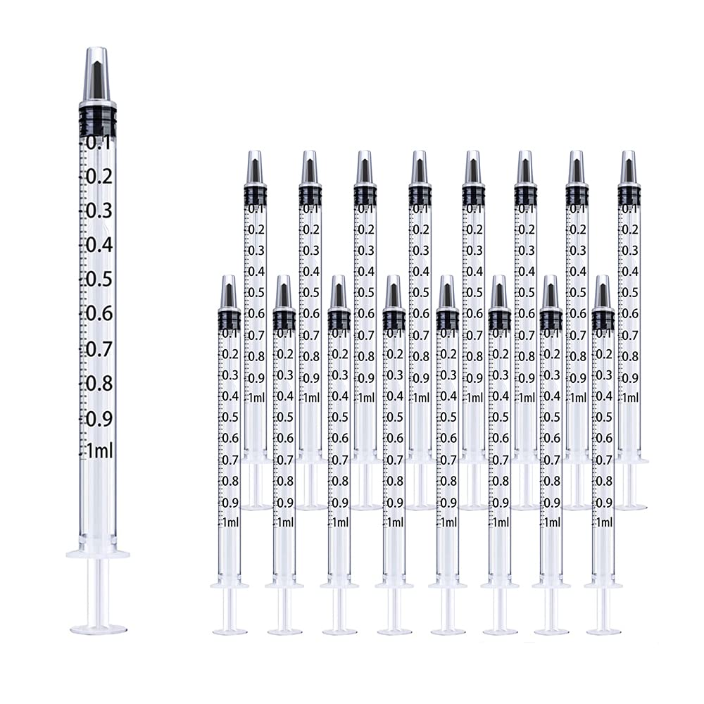P-ABC 20 Pack 3ml Plastic Syringes, Individual Packaging, Used in Scientific Laboratories, Measuring, Watering, Refilling, Pets, Medical Students, Oiling or Gluing Machines (3ml): Industrial & Scientific