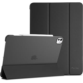 ProCase Case for iPad Pro 13 Inch M5/M4 2025/2024 Triple Protective Case for 13 Inch iPad Pro M5 2025 / M4 2024 Thin Lightweight Smart Cover with Translucent Frosted Back Case - Black