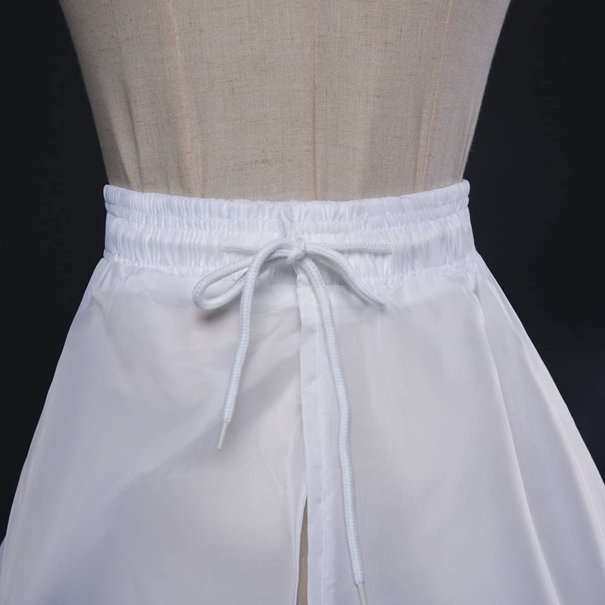 Frauen 3 Kreis verstellbare weiße A-Linie Rock Tanz Prinzessin Unterrock Brautkleid Unterrock