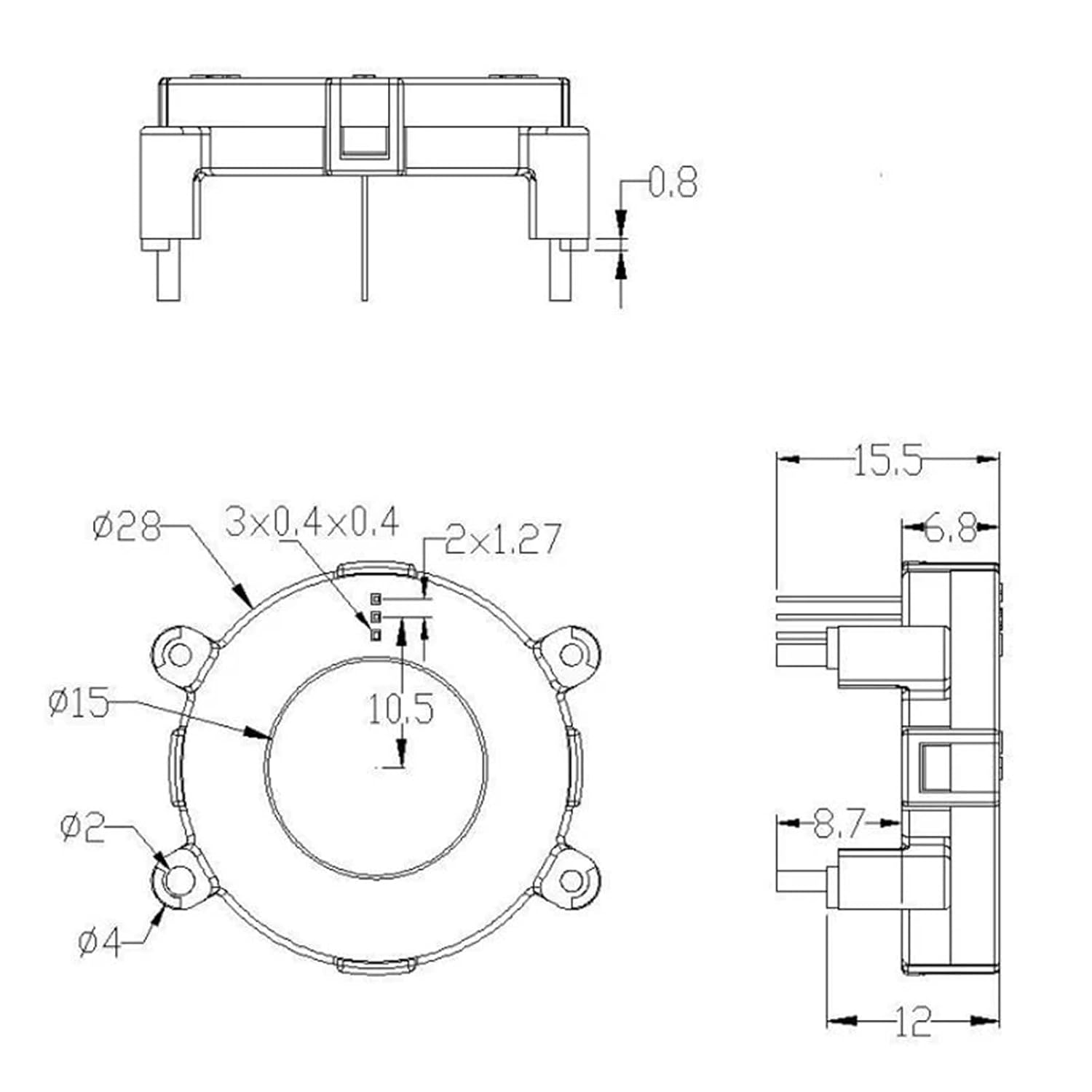 QN-C15S Hall Current Sensor Dc 100/200/300/400/500/600/800/1000A Out 2.5±2V Transformer Transducer 1Pcs(300A,2.5V 0.625V)